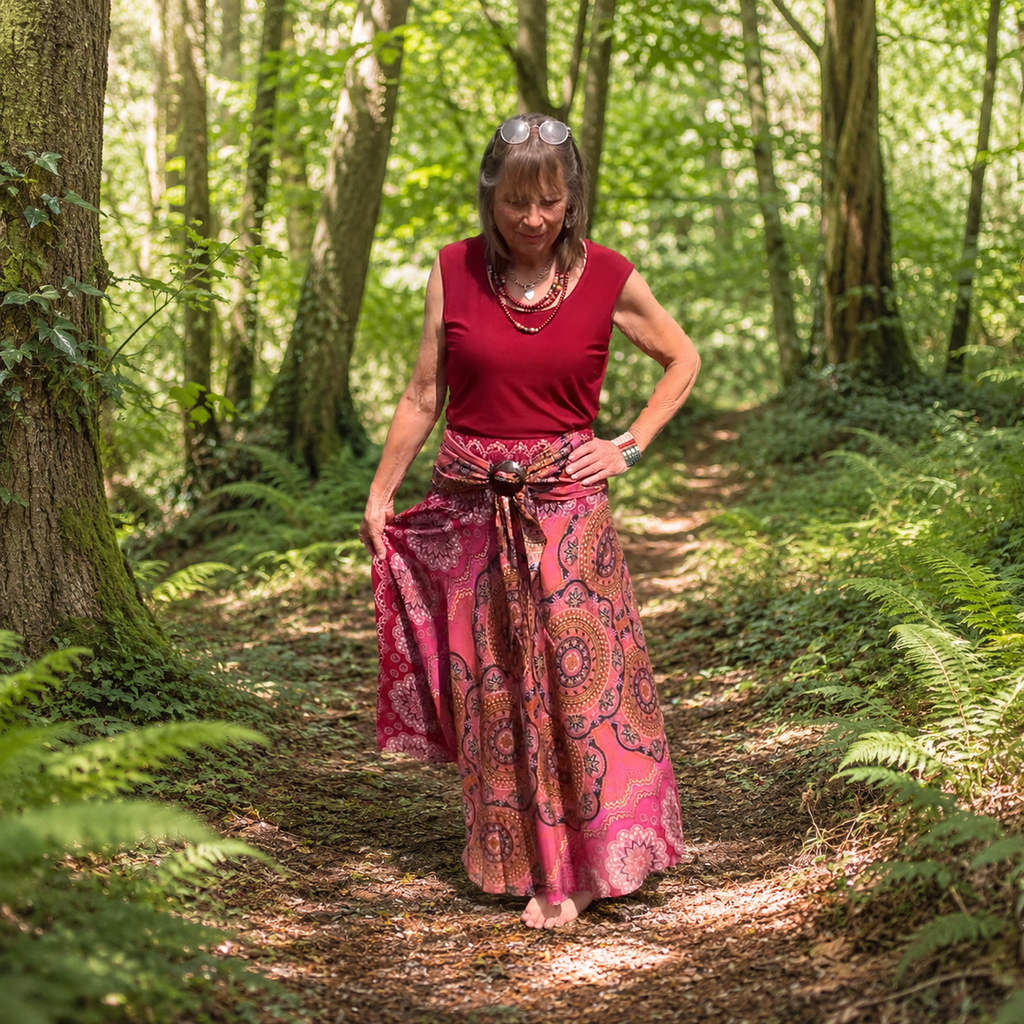 Pink Gypsy Boho Maxi Skirt by Namaste