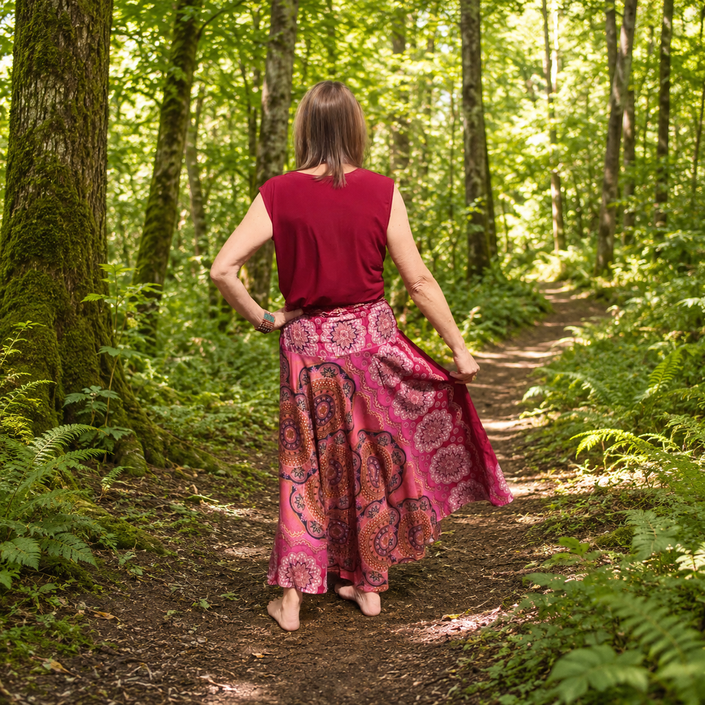 Pink Gypsy Boho Maxi Skirt by Namaste