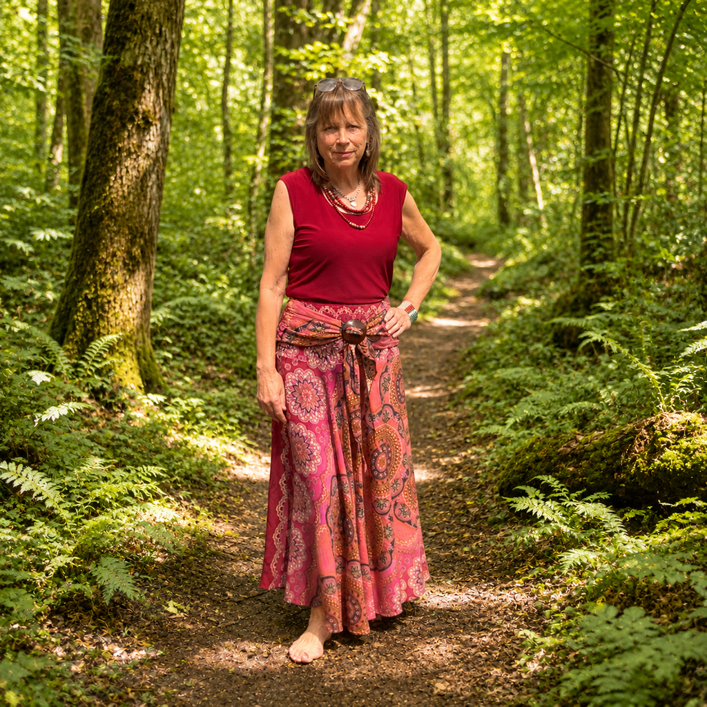 Pink Gypsy Boho Maxi Skirt by Namaste