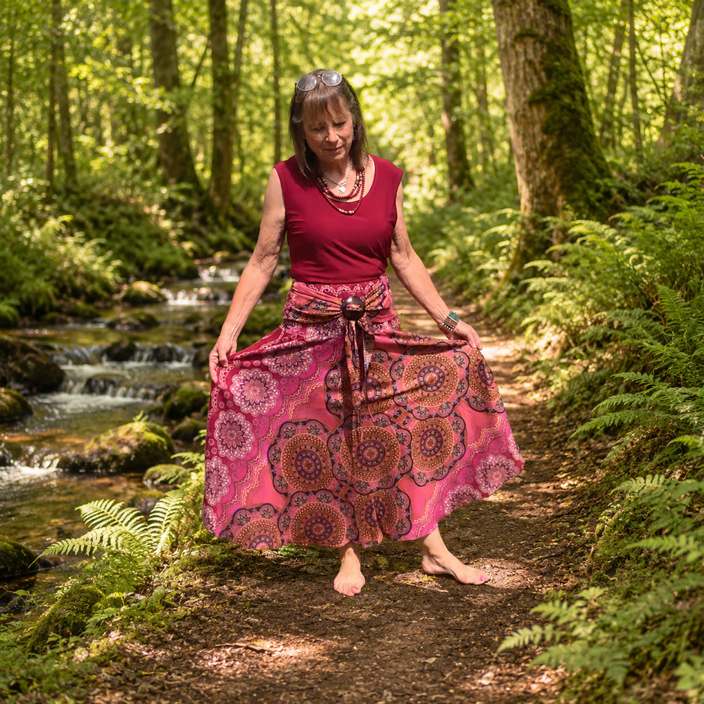 Pink Gypsy Boho Maxi Skirt by Namaste