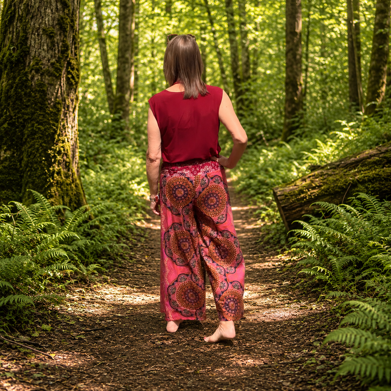 Pink Boho Gypsy Palazzo Trousers by Namaste