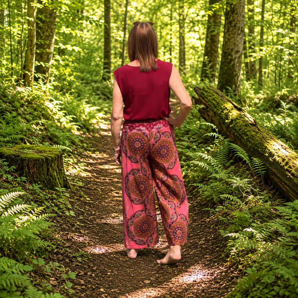 Pink Boho Gypsy Palazzo Trousers by Namaste