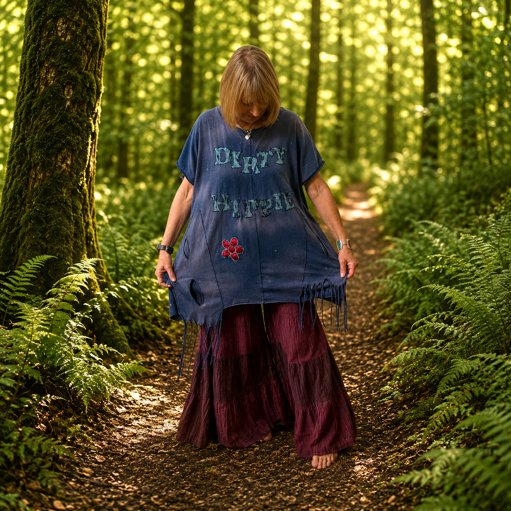 Dirty Hippie Long Length T-Shirt by Stewed Fairy