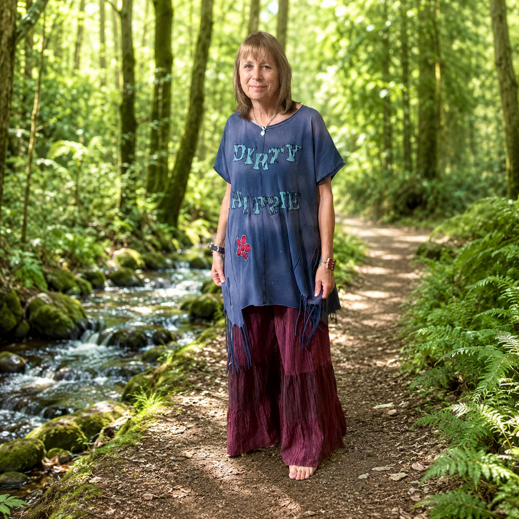 Dirty Hippie Long Length T-Shirt by Stewed Fairy