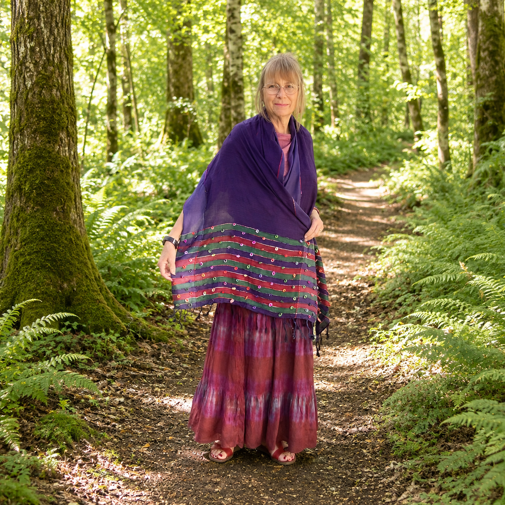 Purple Indian Loop Shawl by Namaste