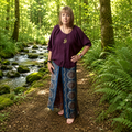 Button through Plum Shade Cotton Top by Gringo