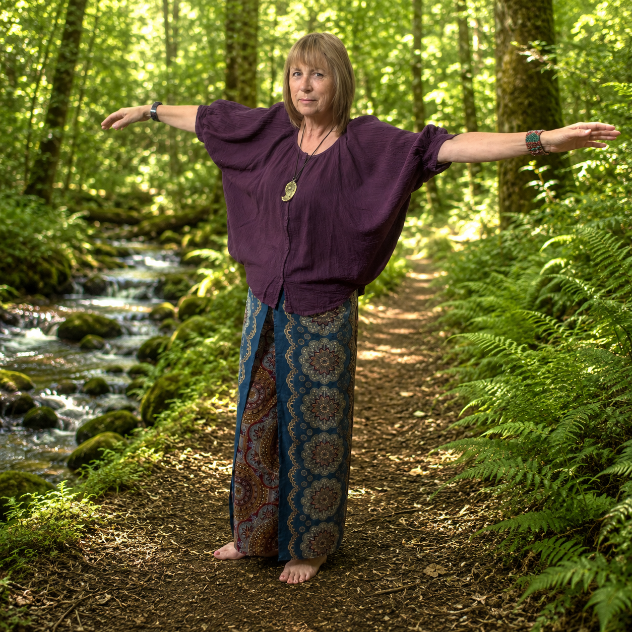 Petrol Blue Boho Gypsy Palazzo Trousers by Namaste