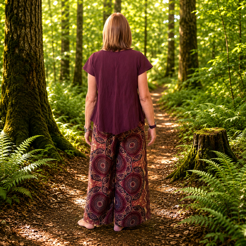 Crinkle Cotton Plum Coloured Top by Gringo.