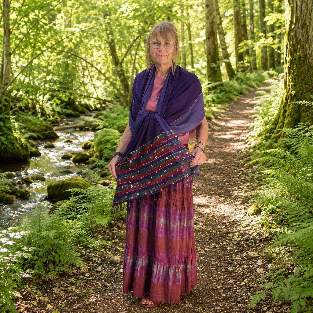 Purple Indian Loop Shawl by Namaste