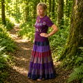 Purple & Berry Patchwork Cotton Maxi Skirt by Gringo