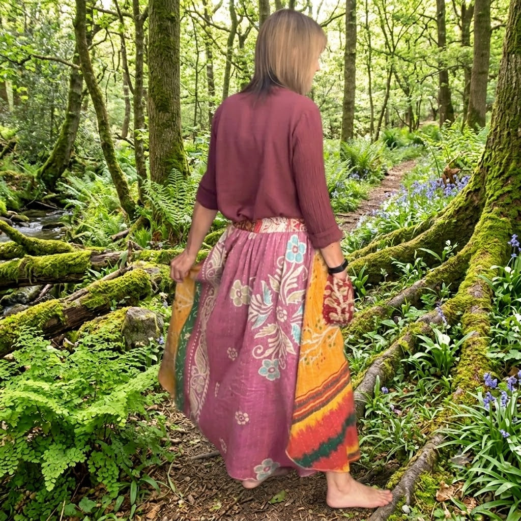 Upcycled Kantha Skirt by Gringo