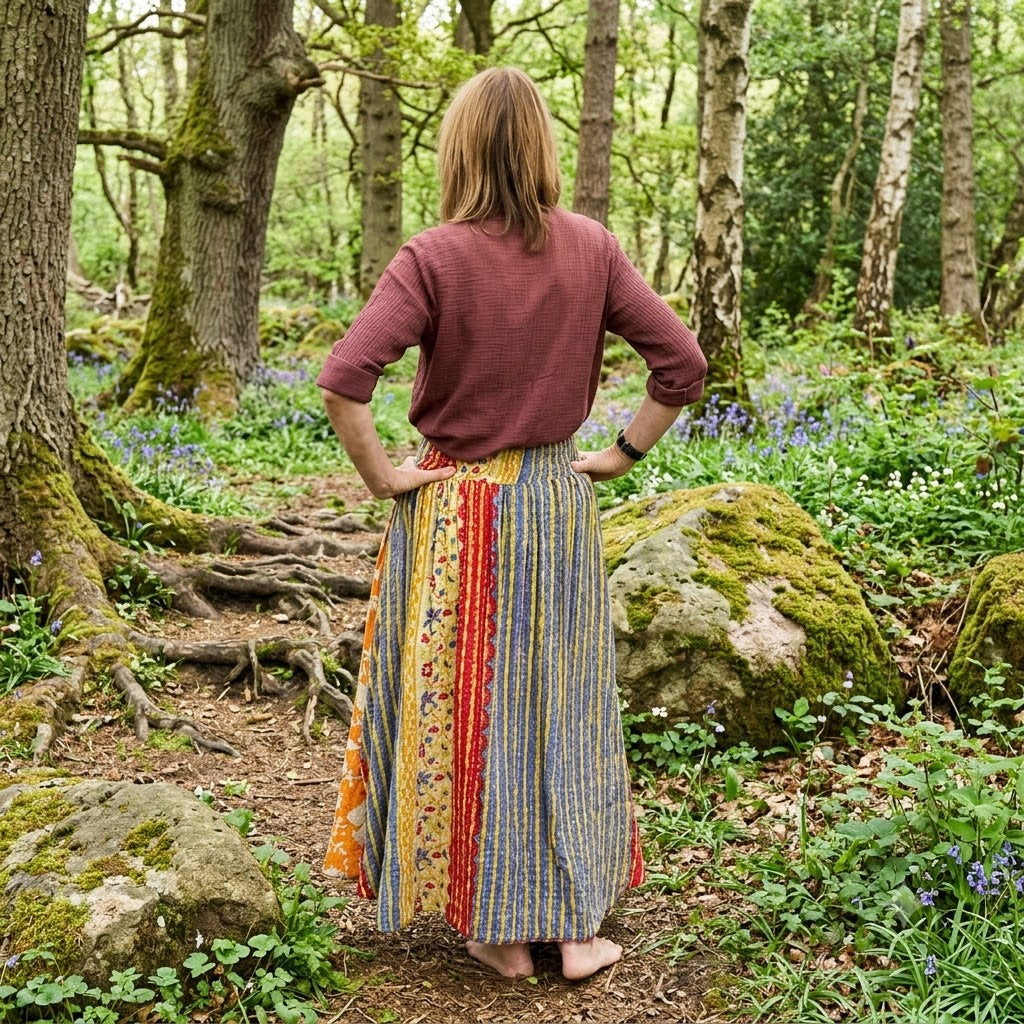 Upcycled Kantha Skirt by Gringo