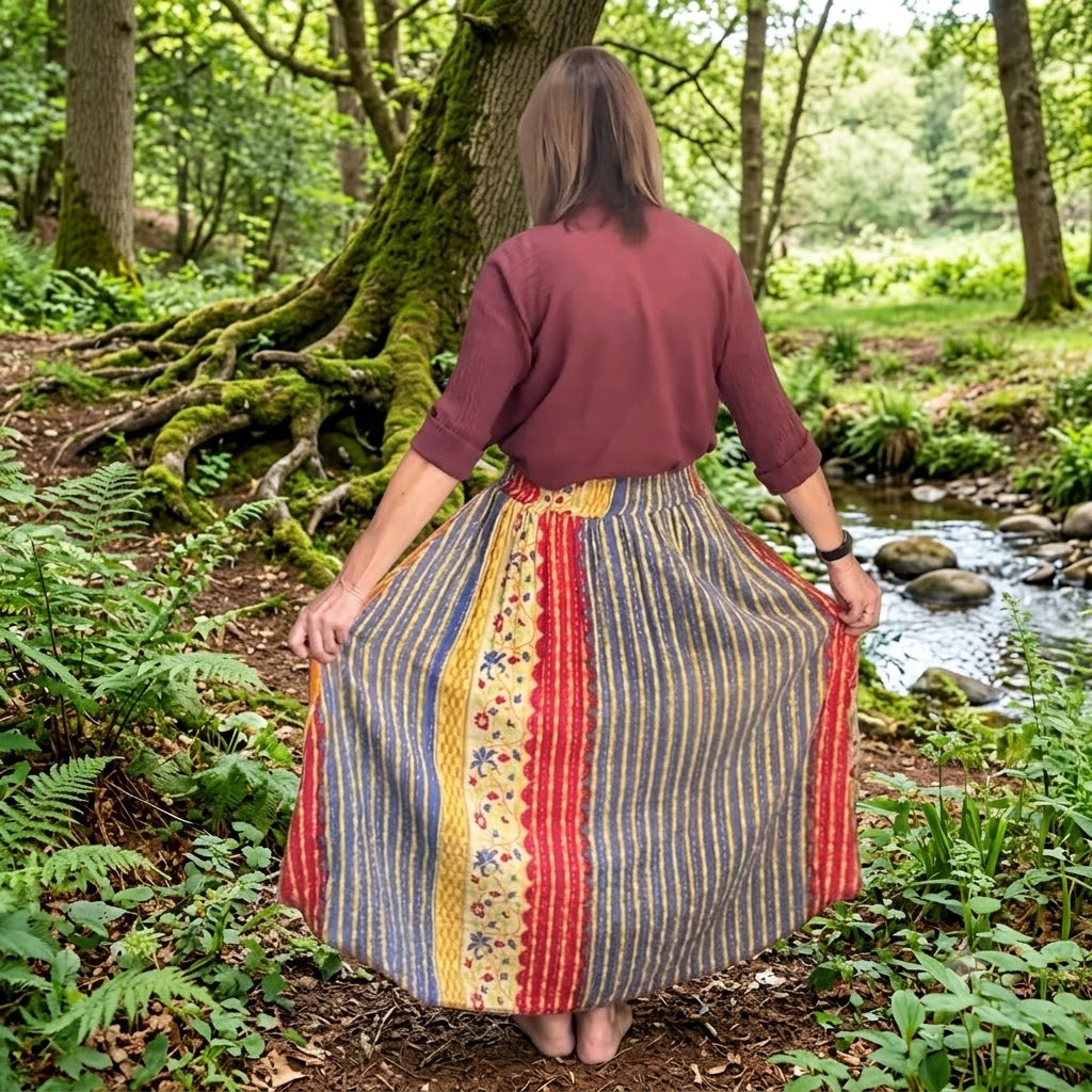 Upcycled Kantha Skirt by Gringo