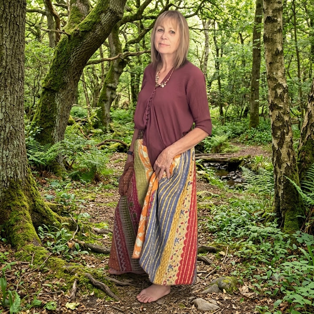 Upcycled Kantha Skirt by Gringo