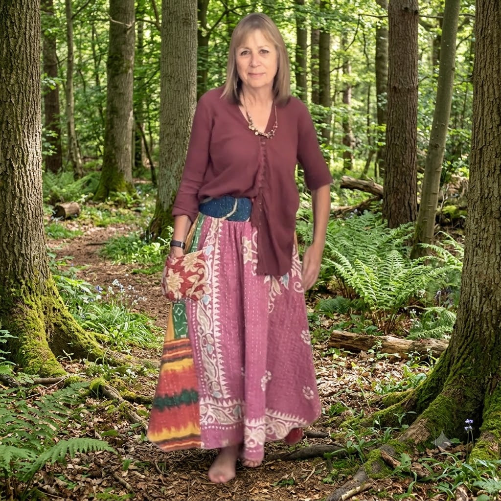 Upcycled Kantha Skirt by Gringo