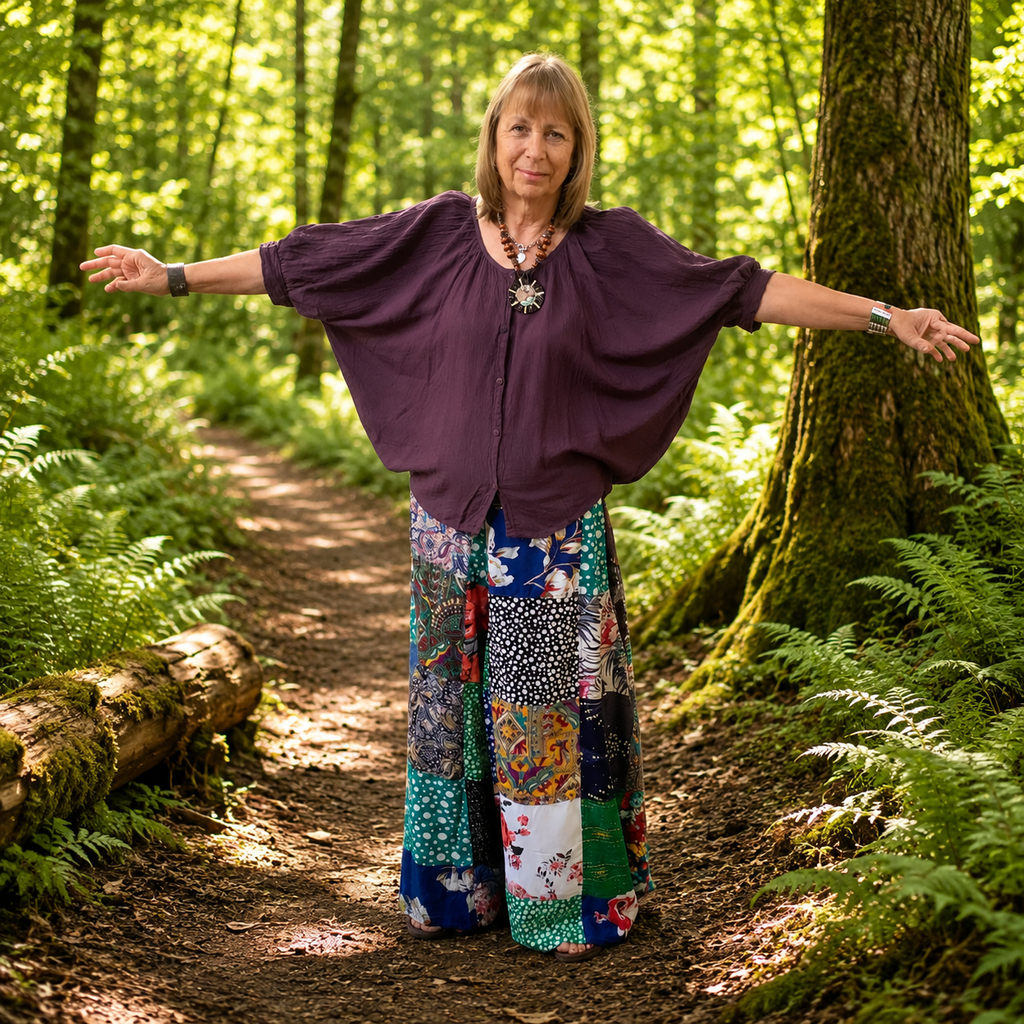 Patchwork Wide Leg Trousers by Gringo