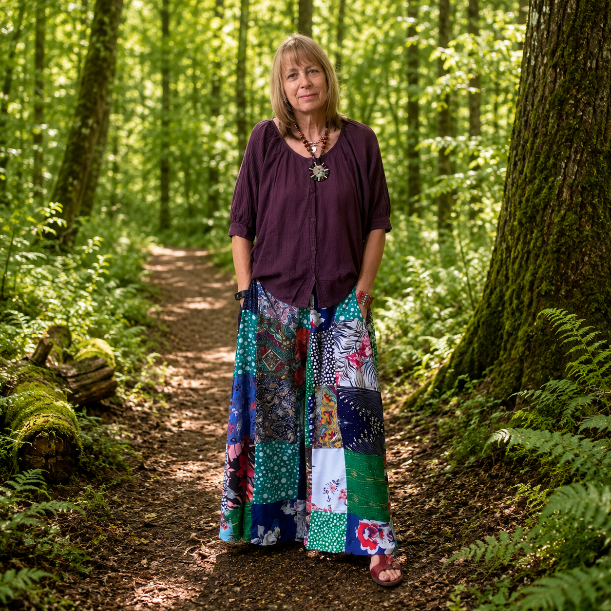 Patchwork Wide Leg Trousers by Gringo