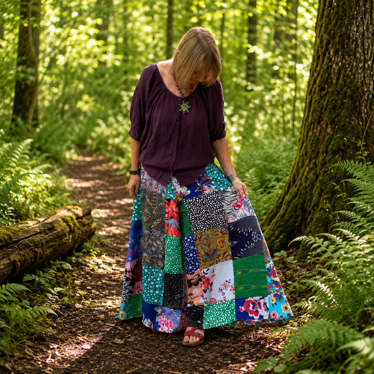 Patchwork Wide Leg Trousers by Gringo