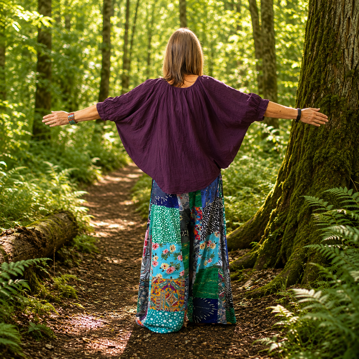 Patchwork Wide Leg Trousers by Gringo