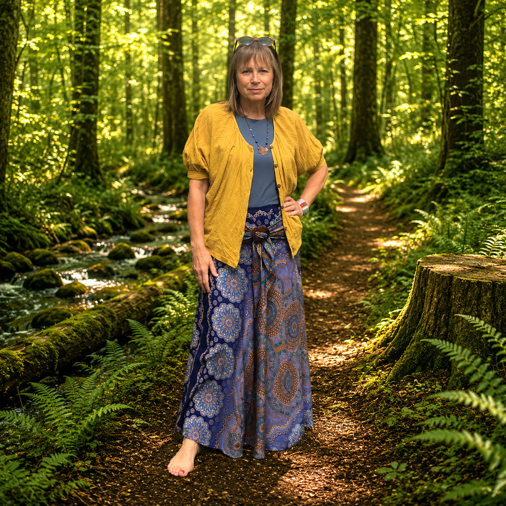 Blue Gypsy Boho Maxi Skirt by Namaste