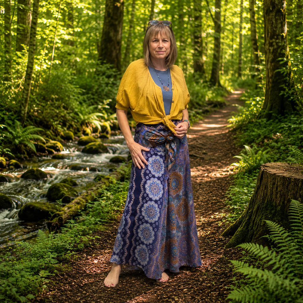 Blue Gypsy Boho Maxi Skirt by Namaste