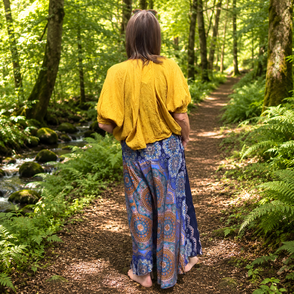 Blue Gypsy Boho Maxi Skirt by Namaste