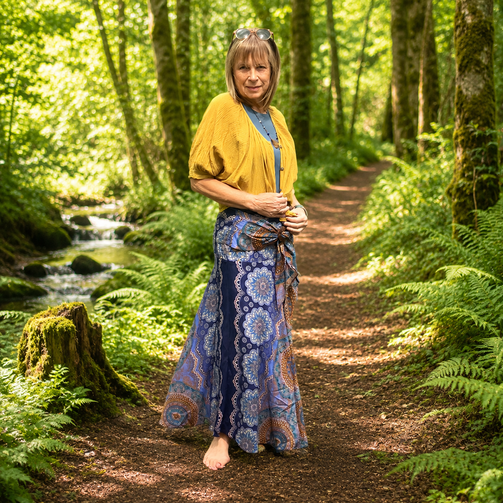 Blue Gypsy Boho Maxi Skirt by Namaste